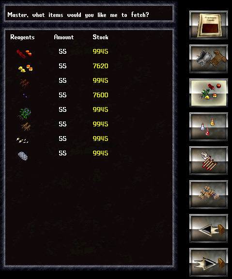 This tab is for Reagents.