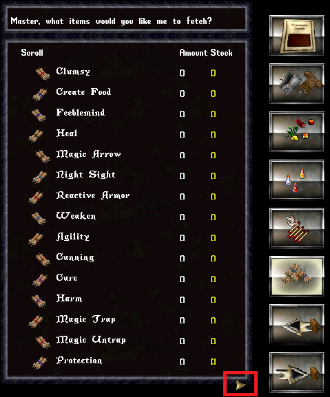 This tab is for Spell Scrolls.